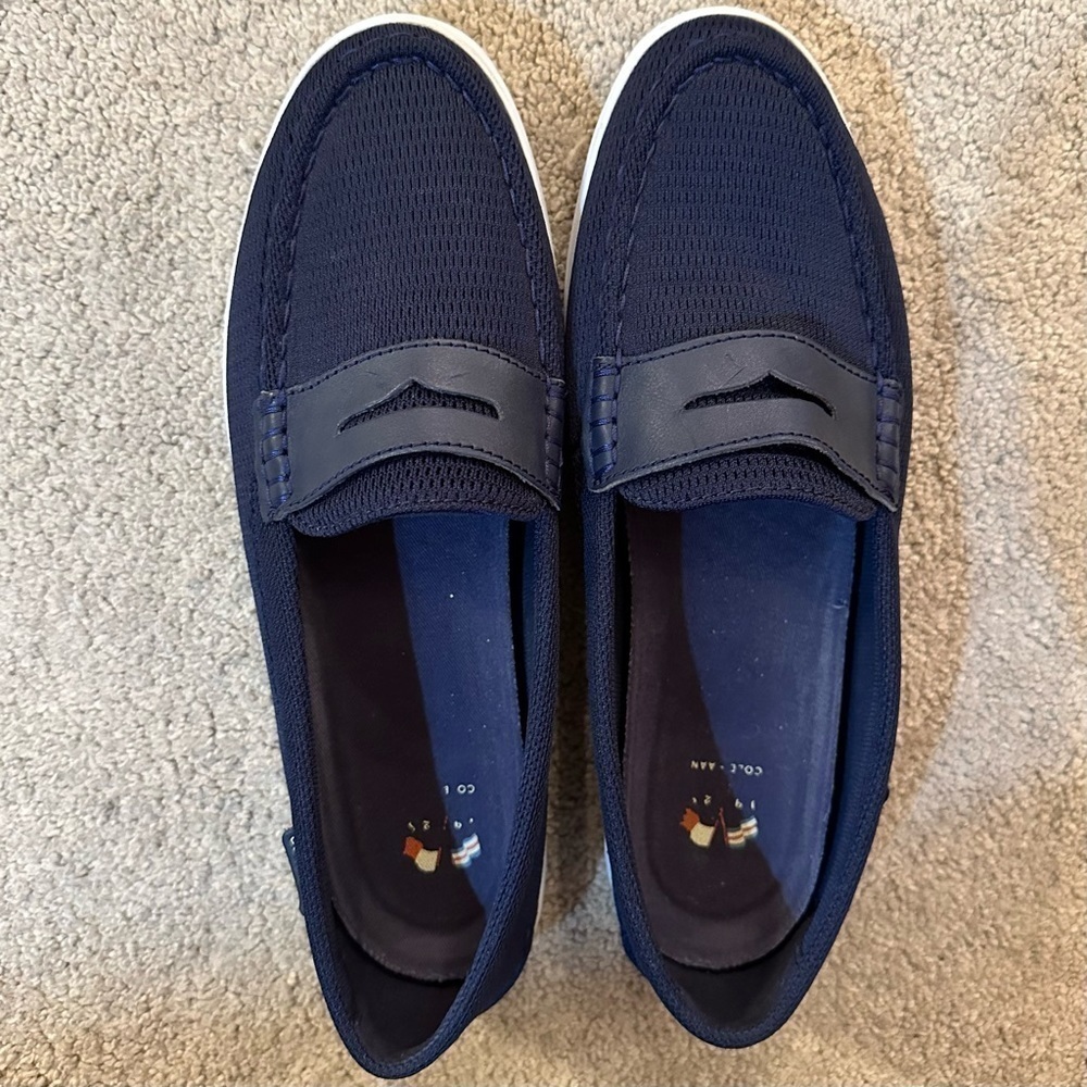 Cole Haan Nantucket Knit Loafer Shoes Spring Summer Boat Navy Blue Women's 10
